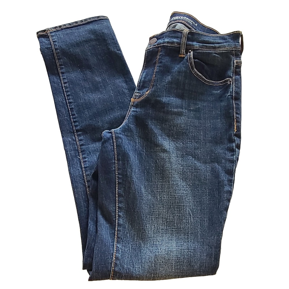 Old Navy Richmond Curvy Straight Mid Rise Med Wash Jeans Womens Size 2 Short EUC
